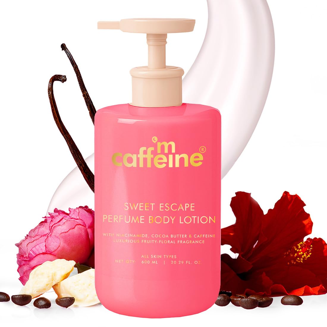 

mCaffeine Sweet Escape Winter Body Lotion 600ml Pack of 1 for Deep Moisturization Lightweight Fragrance Unisex
