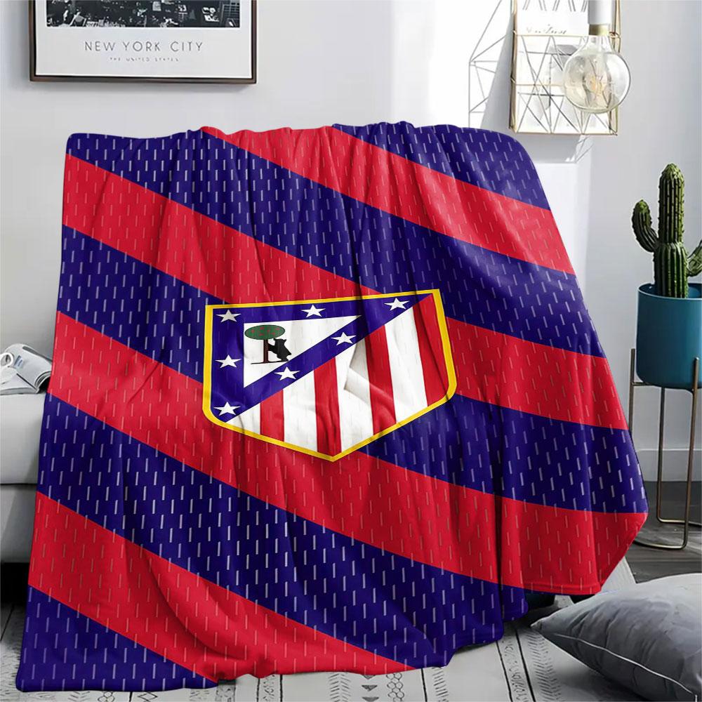 1PC Club Atlético de Madrid Patterned Flannel Blanket Suitable For All Seasons for Home Decor Warmth and Comfort Gifts Holiday Present