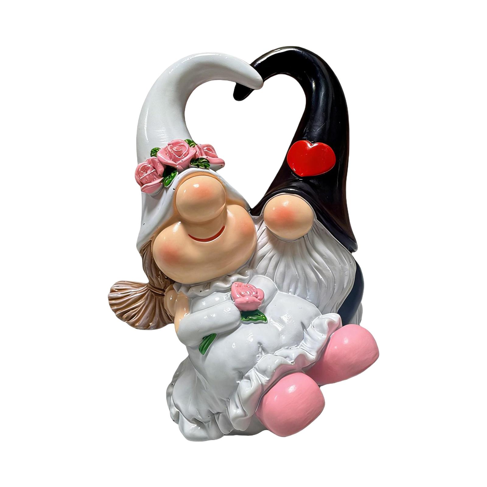 

Valentine s Day Gnome Statue Home Decor Table Ornament Sweet Valentine s Day Gift For Lovers One Size білий