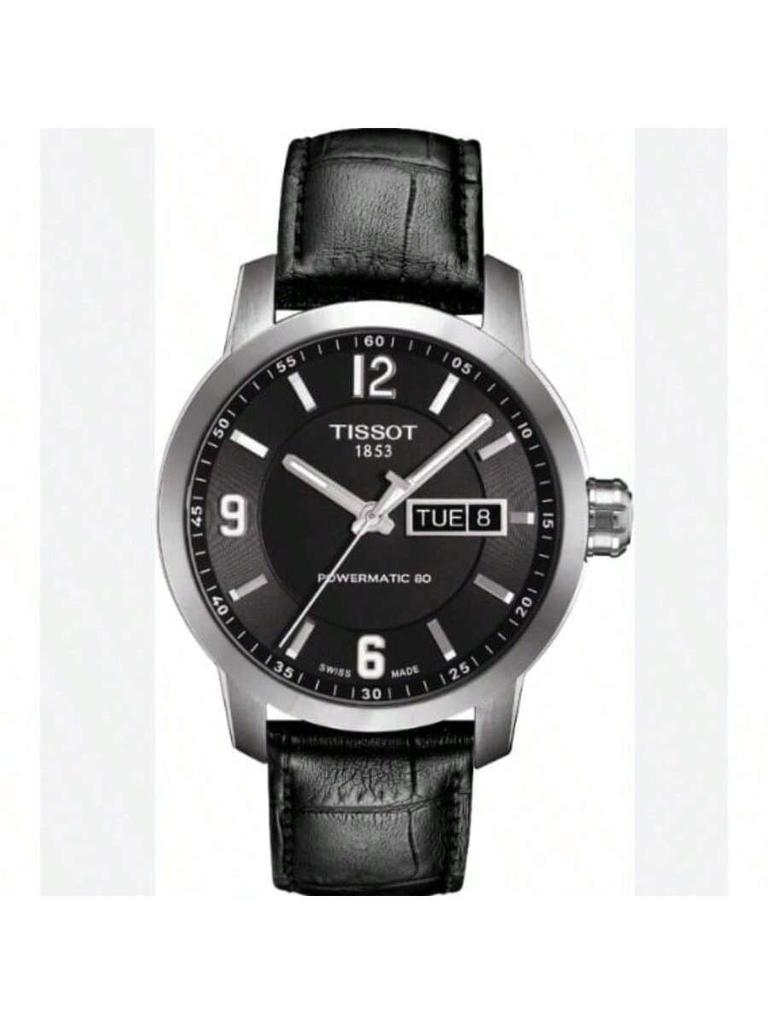 Tissot Men's PRC 200 Automatic Self-Winding Day/Date Watch with Black Strap, Model T055.430.16.057.00