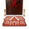 Gingerbread House Christmas Rug Gingerbread Welcome Door Mat Christmas Non Slip Entrance Rug