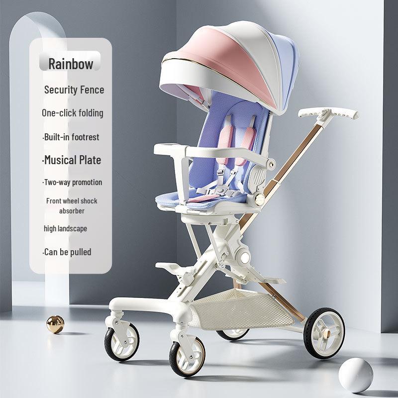 

Легкая, складывающаяся одной кнопкой коляска: Двусторонний высокий ландшафт, трансформируемый для сидения и лежания