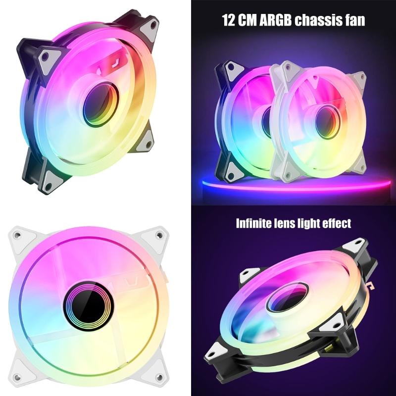Quiet 120mm PC Cooling Fan With Hydraulic Bearing And ARGB Lighting Computer Chassises Fan For Desktop Case