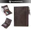 Humerpaul Neue RFID Männer Brieftasche Blockieren Schutz Anti-Diebstahl Scan Männlichen Leder Biflod Kurze Brieftasche Zipper Münzfach Beutel Casual geld Tasche