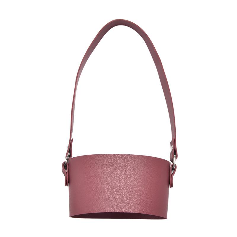 2025 Portable Cup Cover Thickened Milk Tea Cup Accessories Outdoor Portable Tote Bag Women'S Leather Non-Slip Cup Cover