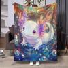 8 Sizes Cute Axolotl Printed Blanket Warm Soft and Comfortable Home Travel Blanket Sofa Bedding Cover Blanket Kids Gamer Gift