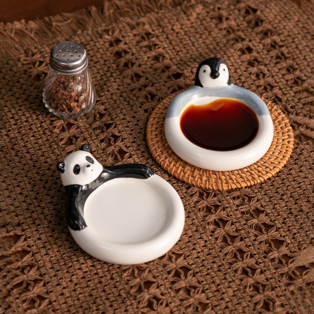 Creative Cartoon Animal Shape Flavor Plate Household Ceramic Tableware Seasoning Plate Hot Pot Small Dish Dipping Sauce Plate Small Plate