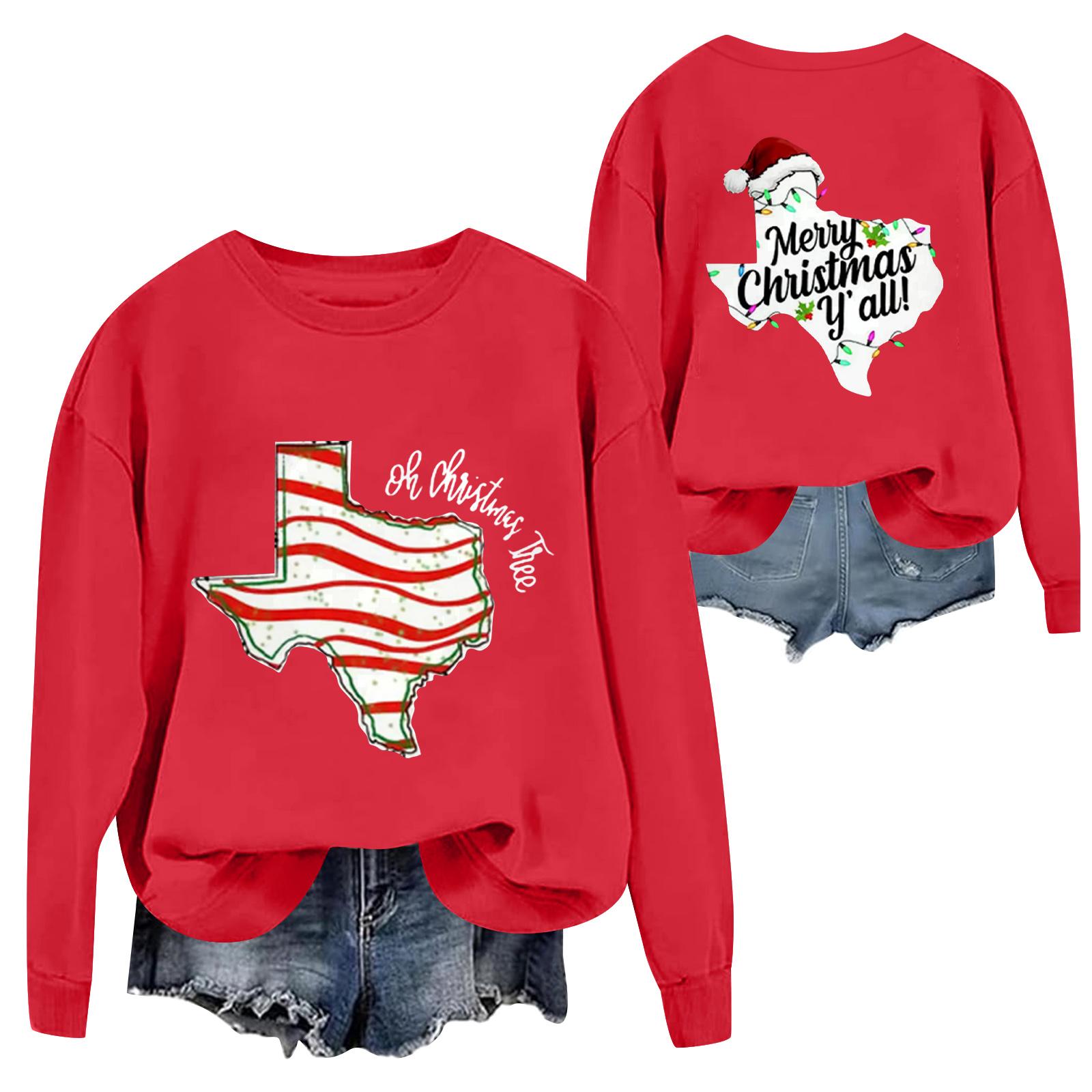 

Christmas T-Shirts And Sweatshirts, Women S Sweatshirts, Long-Sleeved Pullover Sweatshirts, Women S Long-Sleeved Tops XL червоний