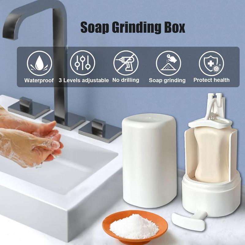 Bar Soap Grinder Solid Soapy Bar Grinding Box Holder Wall Mounted Crusher Mincer Bathroom Refillable Soapy Bar Dispenser