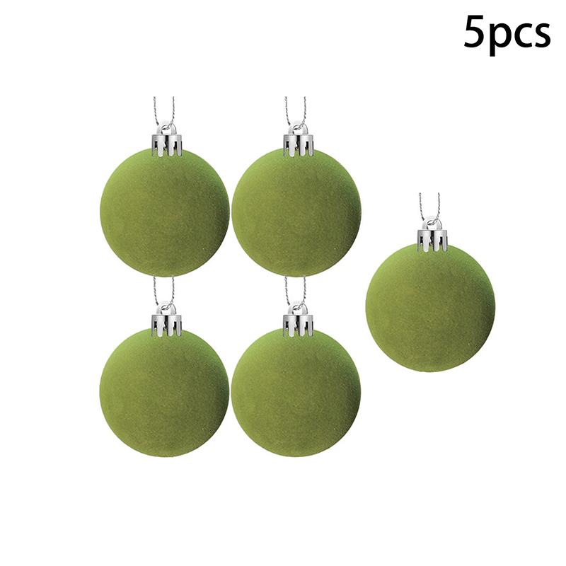 5/10Pcs Velvet Christmas Ball Ornaments Red White Xmas Tree Hanging Pendants Diy Home Party Christmas Decoration Year Gifts