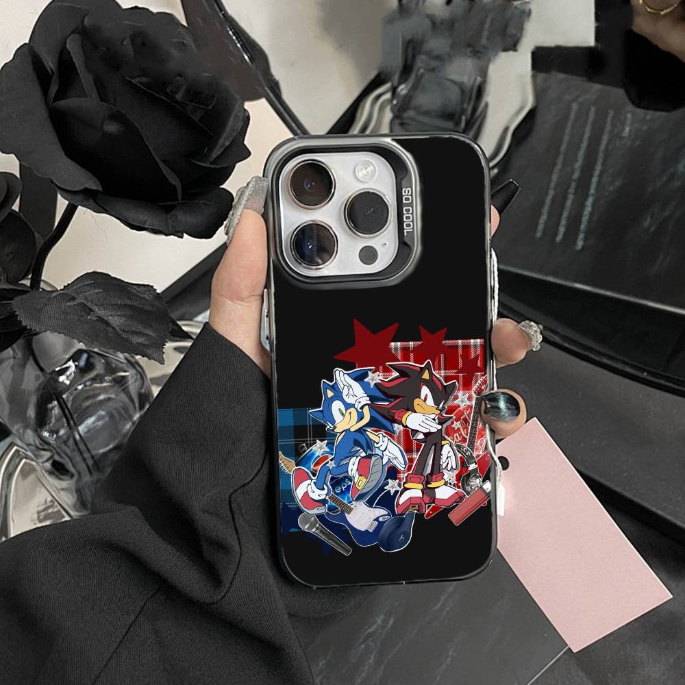 Hedgehog Knuckles Phone Case For iPhone 17,16,15,14,13,12,Pro MAX Black Matte Shockproof Cover