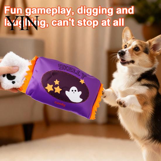 Halloween Pet Toys for Dogs Dog Squeaky Chew Toy, Funny Pumpkin Grim Reaper Spider Ghost Durable Aggressive Chewers Plush Stuffed Toy Small,