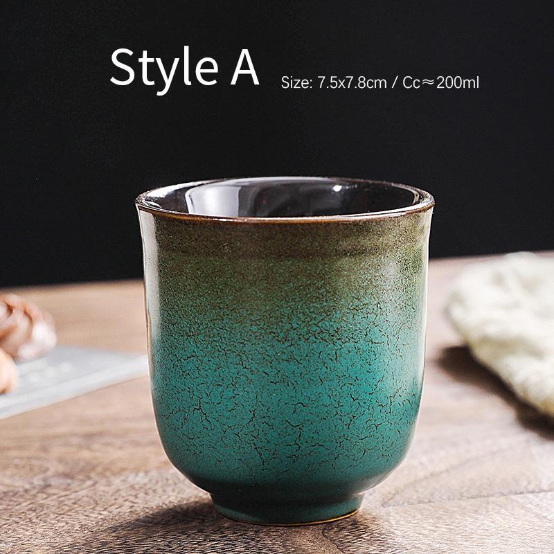 200ml Ceașcă Japoneză Retro Ceramică cu Schimb de Glazură pentru Cafea Latte Art, Ceașcă Mare de Ceai cu Gradient