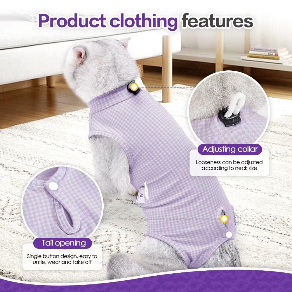 High Elastic Cat Sterilization Clothes Soft Cotton Recovery Onesie  Professional Use