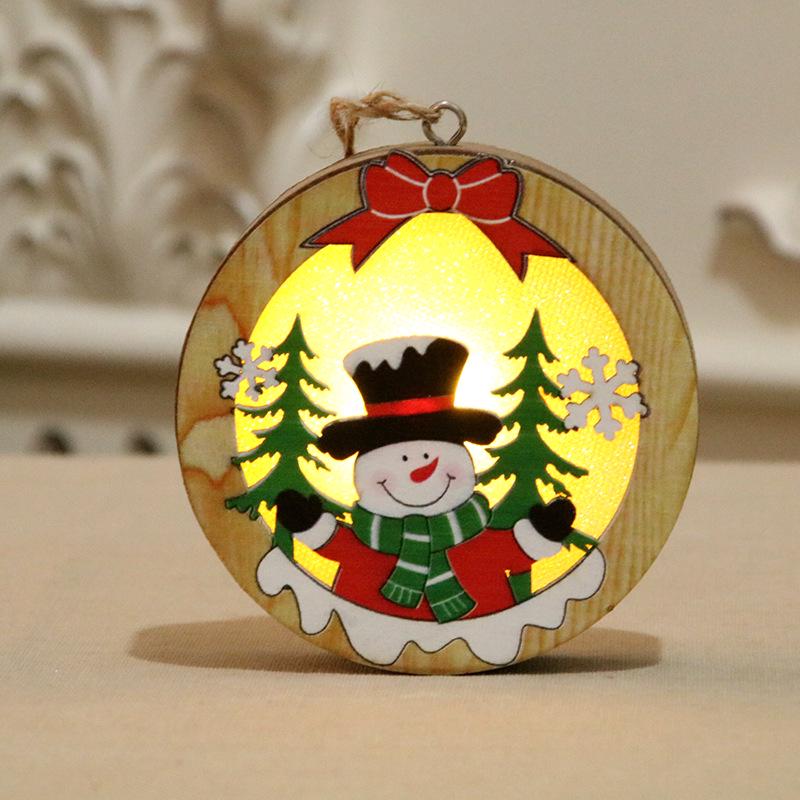 Luminous Wooden Christmas Tree Ornament Pendant Gift
