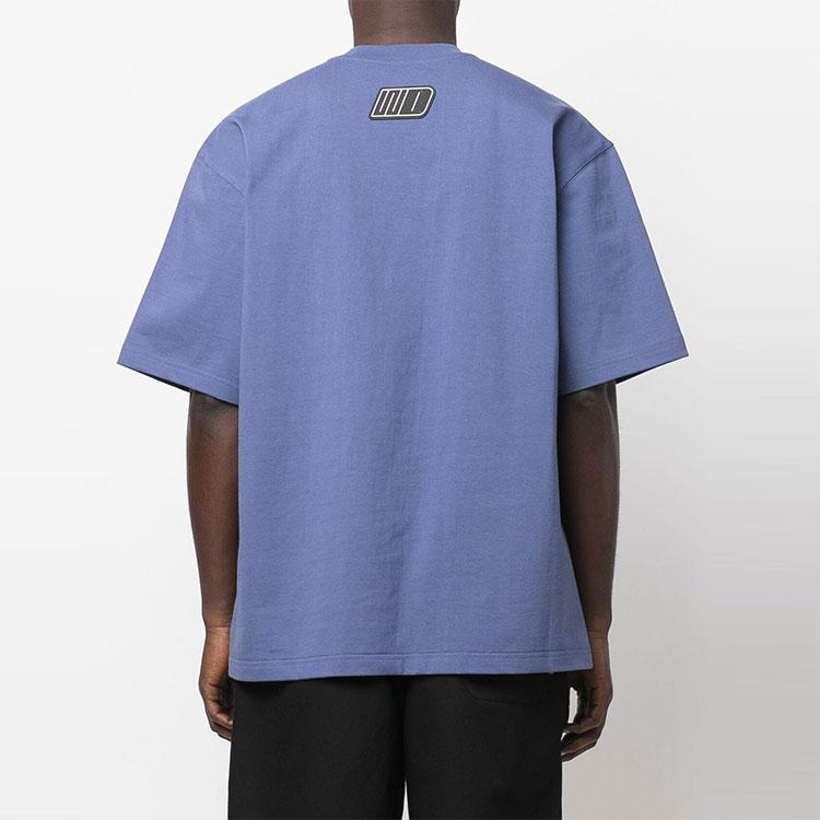 WE11DONE T-Shirts Unisex Marine Blue Crew Neck Moderate Straight Fit WD-TT1-22-630-U-NV