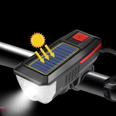 Cross Border Solar Fahrradhupe Licht mit elektrischer Anzeige T6 Starkes Licht Nachtfahrt Scheinwerfer USB-Aufladung Hochtöner Licht