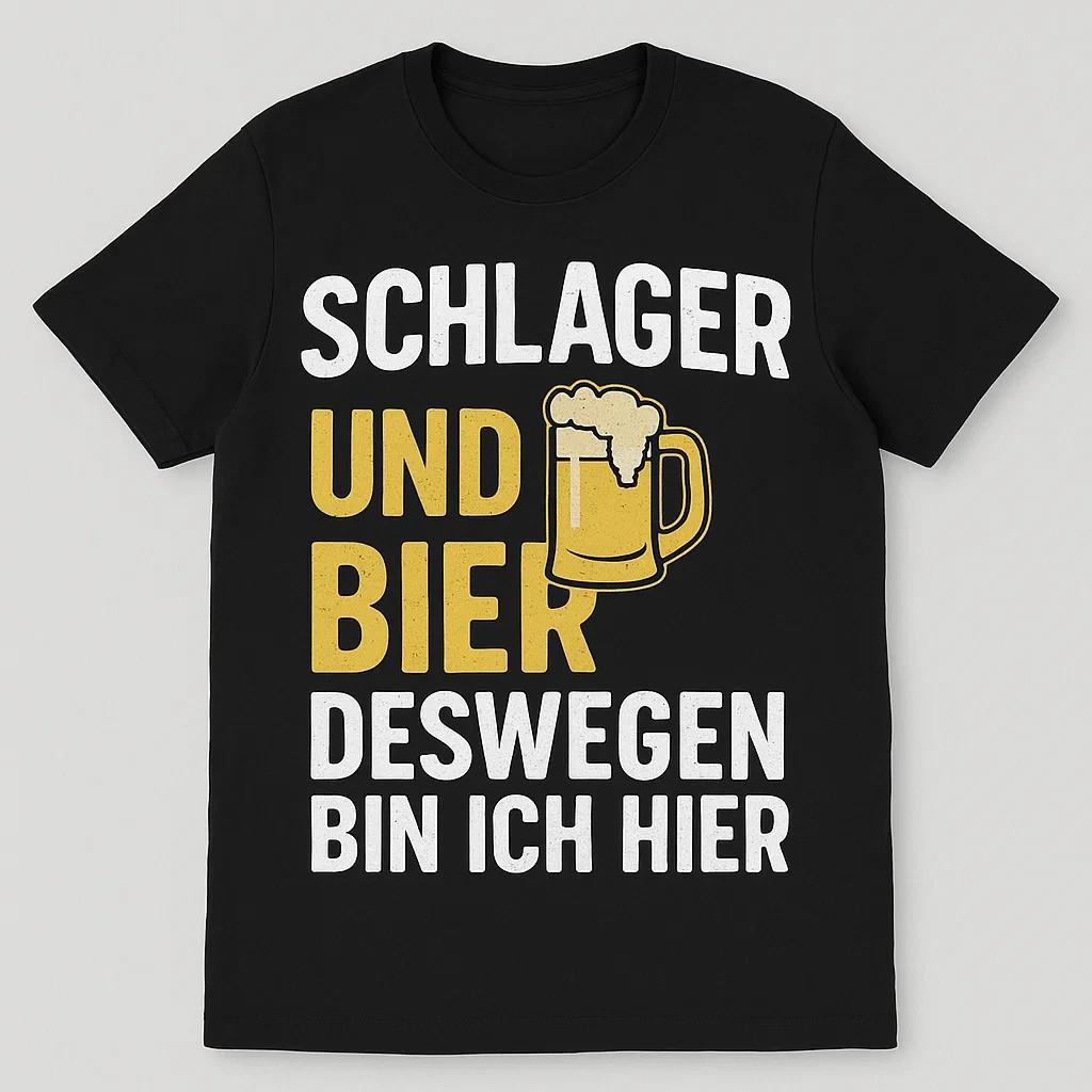 SCHLAGER AND BEER THAT'S WHY I'M HERE T-Shirt Fun Jokes Funny SayingsOpens In a New Window or Tab