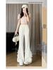 Lace Bow Floral High-Waisted Wide-Leg Summer 2026 Women's Casual Pants