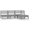 VidaXL Solid Pine Wood Garden Lounge Set 4 Pcs Patio Furniture Outdoor Furniture Set Terrace Furniture 806619