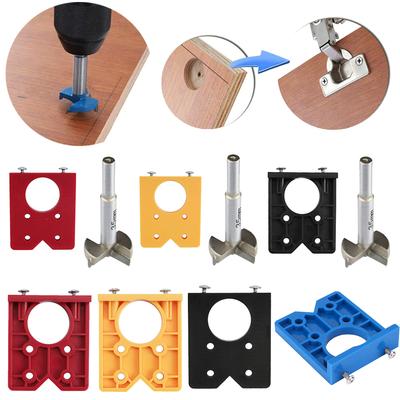 35mm Hinge Hole Drilling Guide Locator Dowel Jig Hinge Jig Hole Saw for Wood Drill Furniture Hinge Installation Woodworking Tool