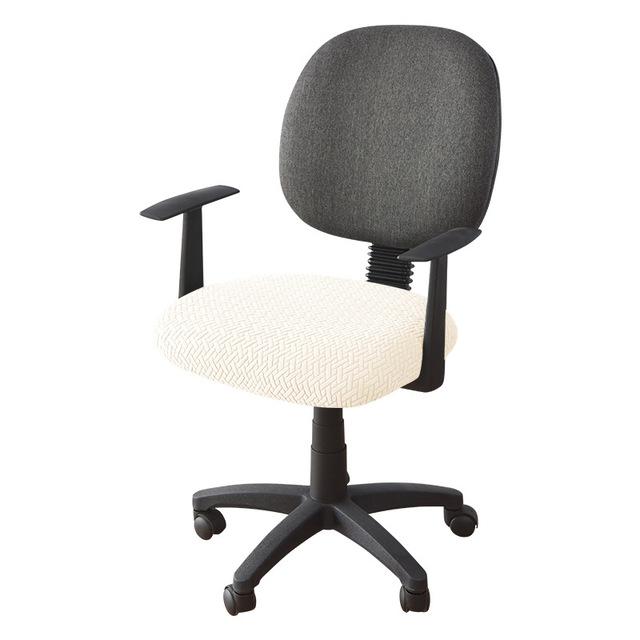 Jacquard Computer Chair Cover T -Shaped Elastic Spandex Stretchy Dining Chair Covers For Office Home Anti -Dirty Removable Round Seat Slipcovers