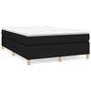 3144516 vidaXL Lit à sommier tapissier avec matelas Noir 140x190 cm Tissu