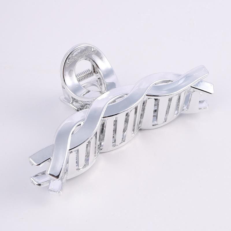 New Style Hair Clip Imitation Metal Plated Grab Clip Silver Large Grab Clip High-grade Light Luxury Accessories Hair Accessories
