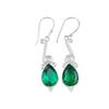 925 Sterling Silver Chrome Diopside Gemstone Lovely Jewelry Hook Earrings 2.10" EE-37-3