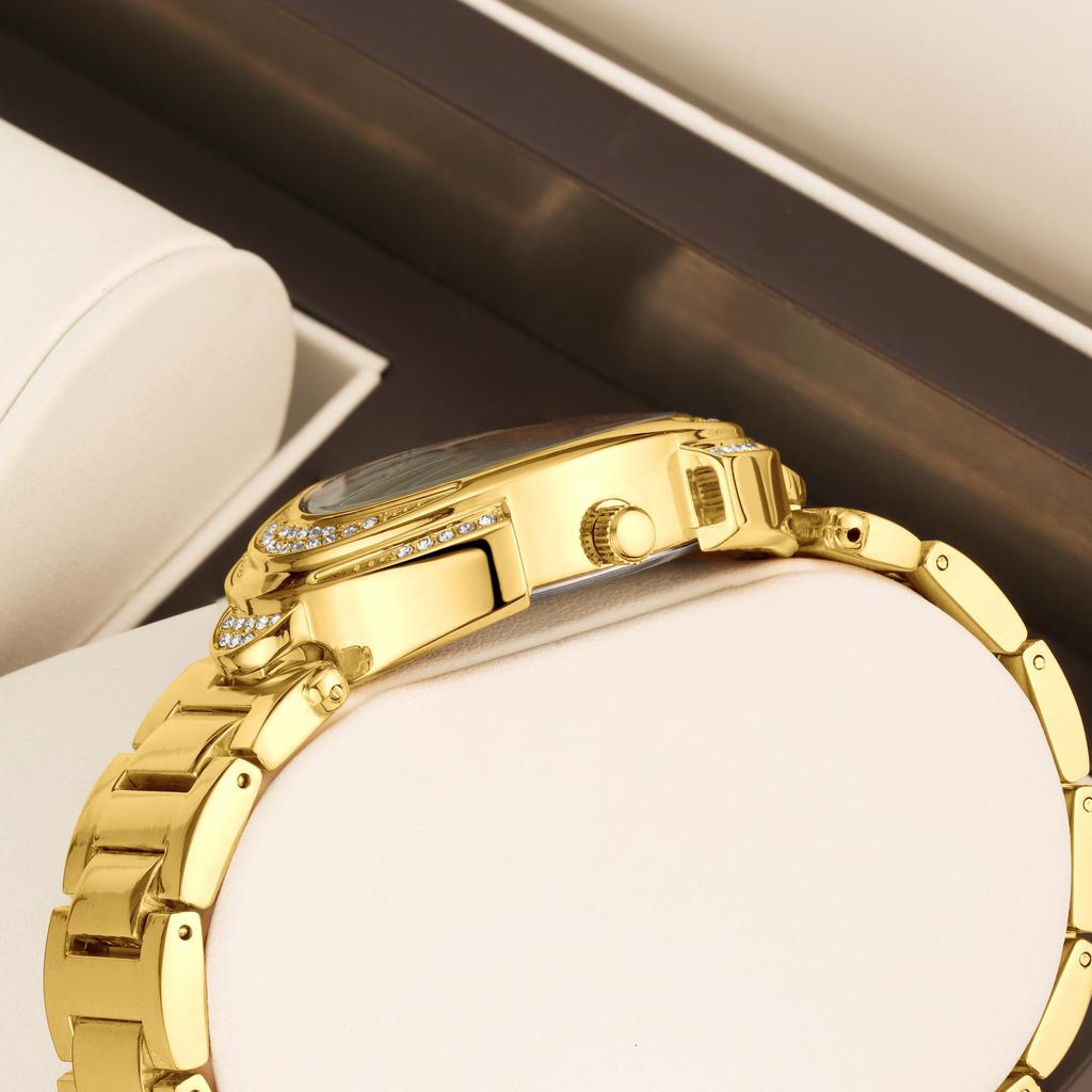Vintage Leichter Luxus Damen Armbanduhr Runde Damen Armbanduhr Uhr Vintage Gold Einfach