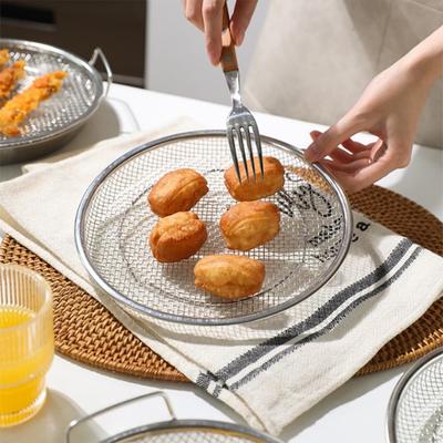 1pc Stainless Steel Frying Oil Leakage Net, Oil Leakage God, Oil Leakage Net Basket, Oil Residue Filter Net, Kitchen and Househo