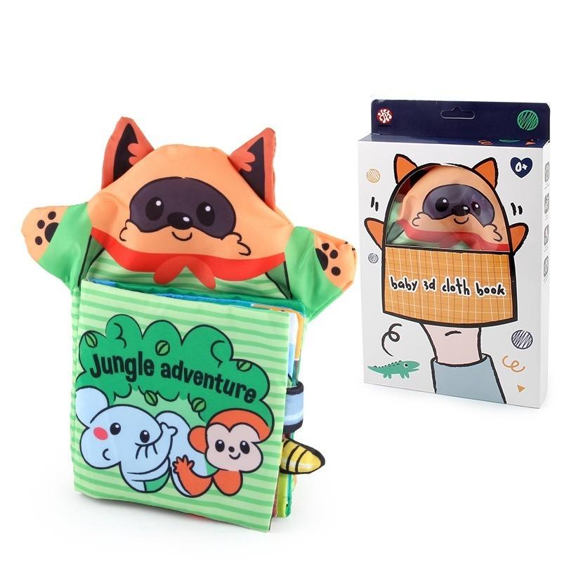 

Baby Early Education Cloth Book 2 In 1 3d Hand Puppet Cloth Book Tear-resistant Animal Tail Palm Book Hx105-a-1 Raccoon 126.2g Raccoon
