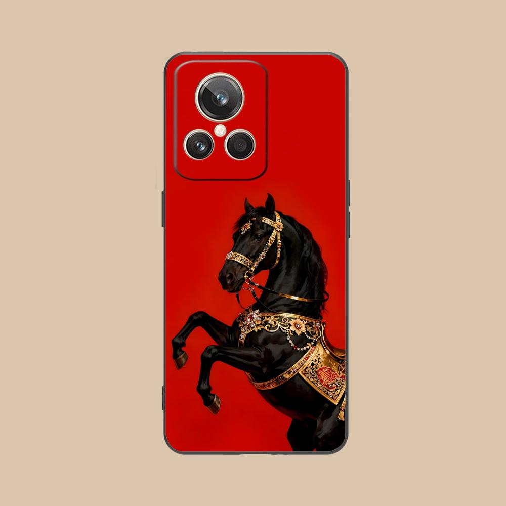

Golden Horse Year Mobile Phone Case for Realme GT 8 Neo Pro C75 73 71 C67 65 C55 53 C35 31 C20 15 Colorful Printing Cover Cover realme C15