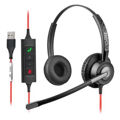 Callez Náhlavná súprava USB Pripojenie s Mikrofónom Dvojité Potlačenie Hluku PC Slúchadlá Drôtové Binaurálne Mikrofón s Vysokým Výkonom Funkcia ENC Hlasitosť Hovoru
