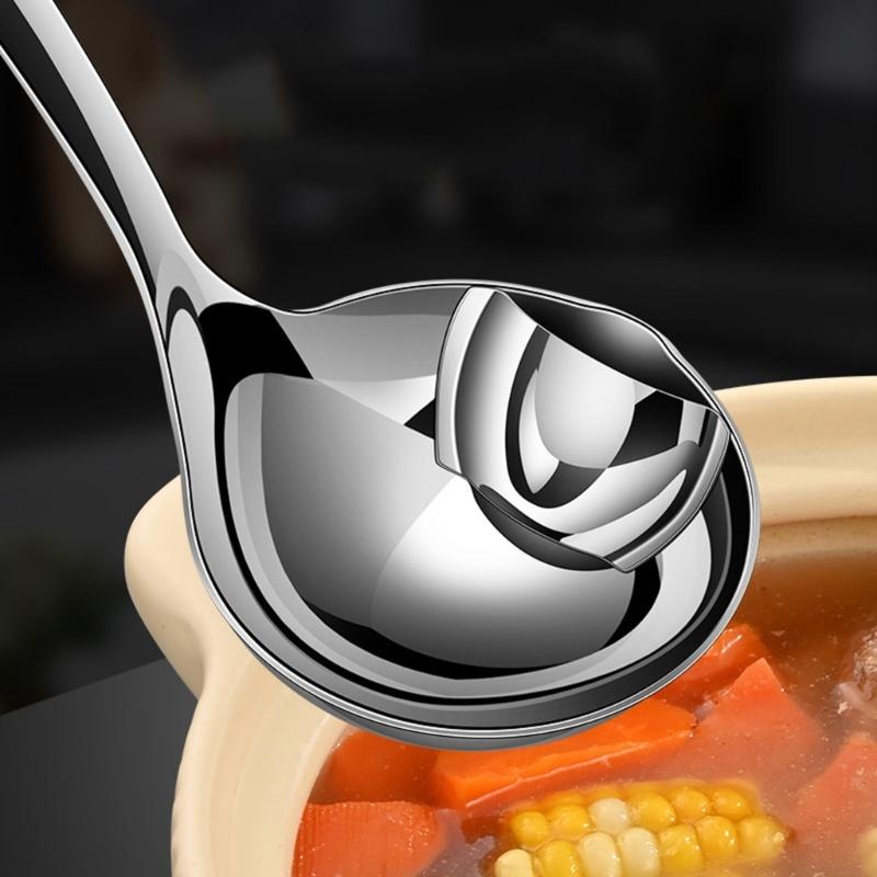 Durable 316 Stainless Steel Skimmers Spoon Oil Separators Ladles Ideal for Removing Foams and Oil from Soups and Stews