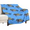 Diver Hippo Throw Blanket Loose Decorative Throw Halloween Hairys Blankets