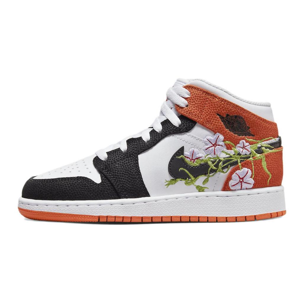 New Jordan 1 Mid SE Basketball Blossom GS DQ8390-100