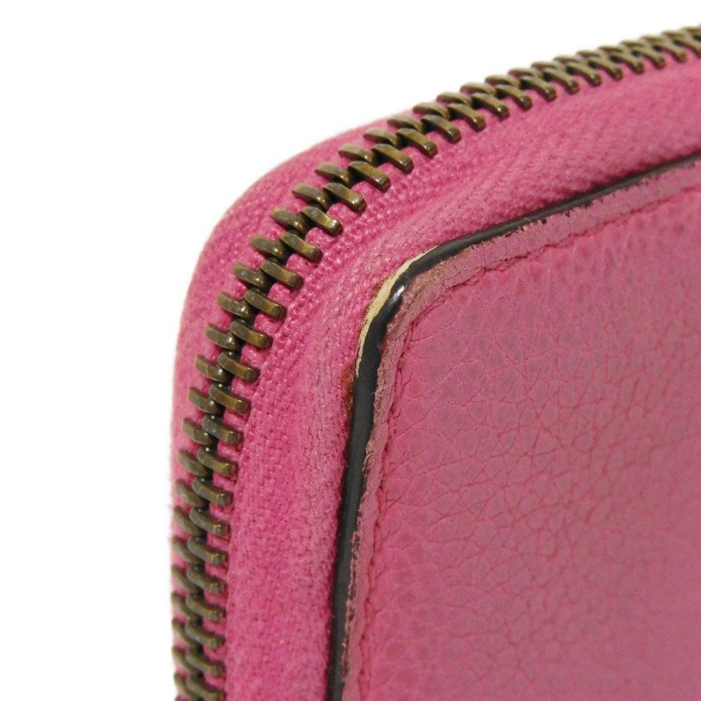 Used 9539 Compact Zip-Around Wallet 496319 0GCAT 8840 7943 Web Neon Vintage Logo Print Pink Unisex from Japan AUTHENTIC