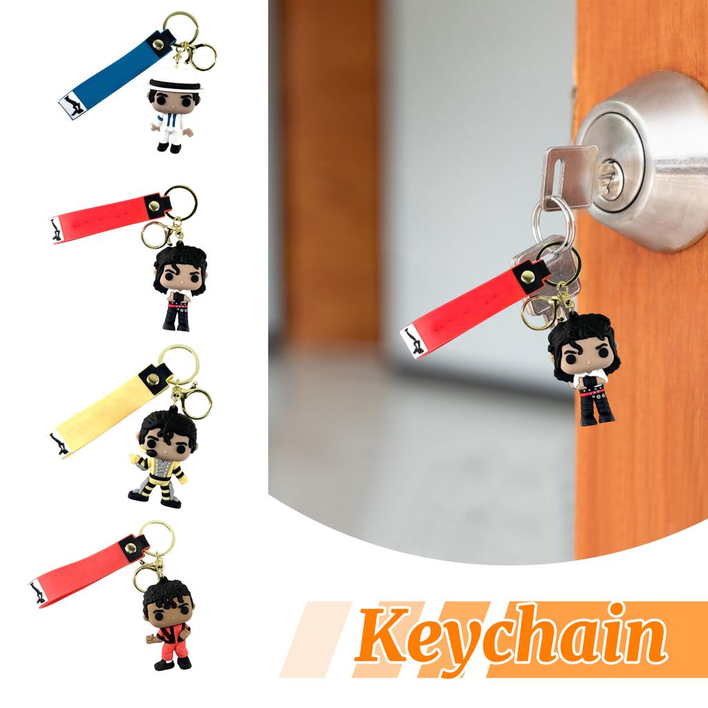 Music Keychain Figurine Doll Decorative Pendant for Purse Backpack