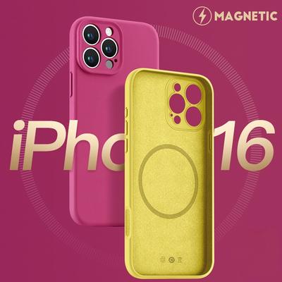 Liquid Silicone Magnetic Phone Case For iPhone 14 15 11 12 13 16 Pro Max Plus Soft Shockproof Wireless Charging Protective Cover Fundas