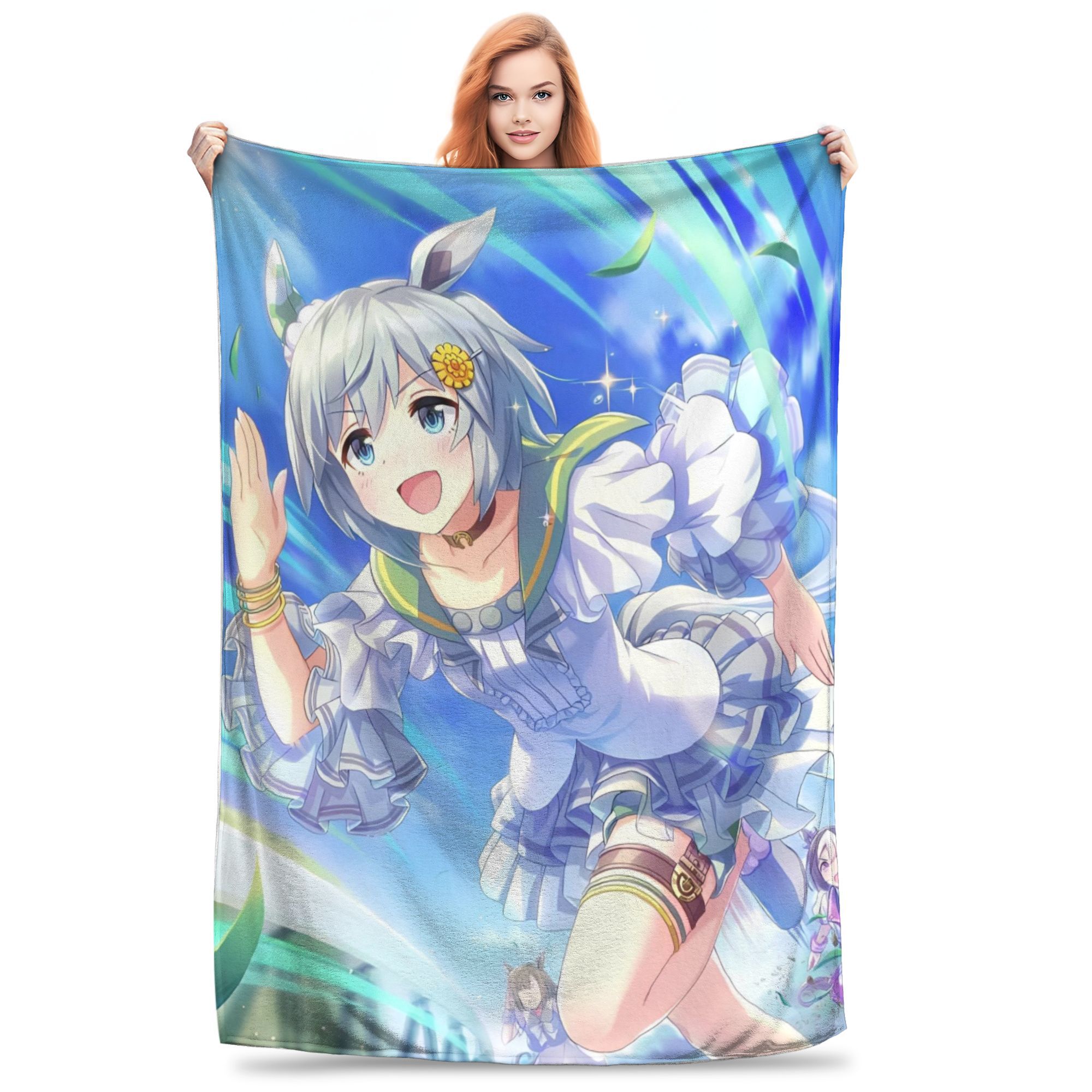 

Uma Musume Pretty Derby Blankets Coral Fleece Plush Printed Breathable Super Warm Throw Blanket for Home Car Bedspreads 30x40in
