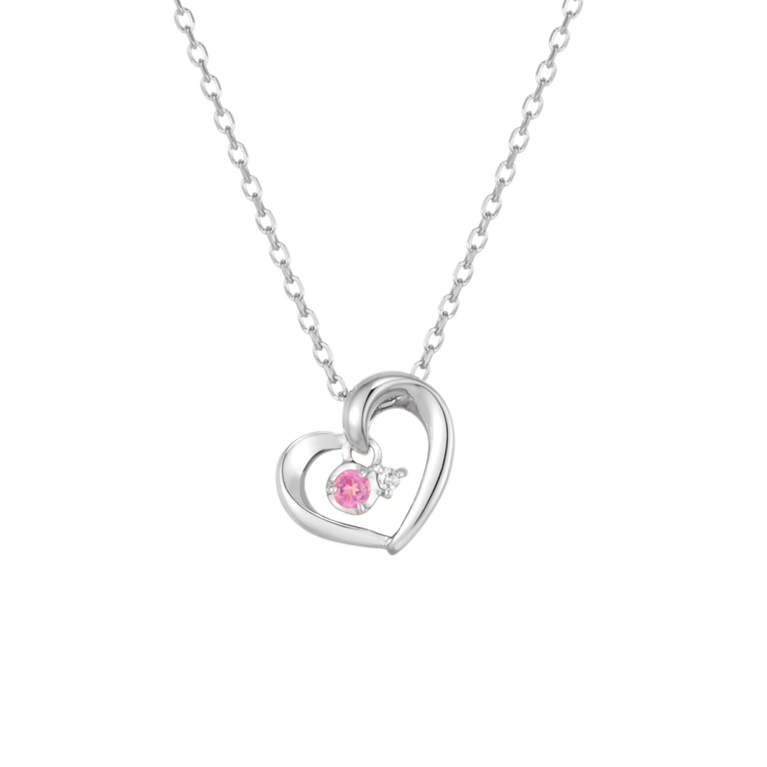 

Official Heart Eternal Silver Necklace Diamond Tourmaline 111614121816 Birthday Anniversary Christmas Gift Present Jewelry Case Included 4℃ [October