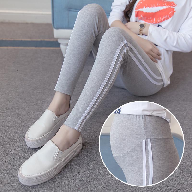 

Леггинсы для беременных на весну/осень 2025 года с поддержкой живота - женские длинные брюки L светло-серый