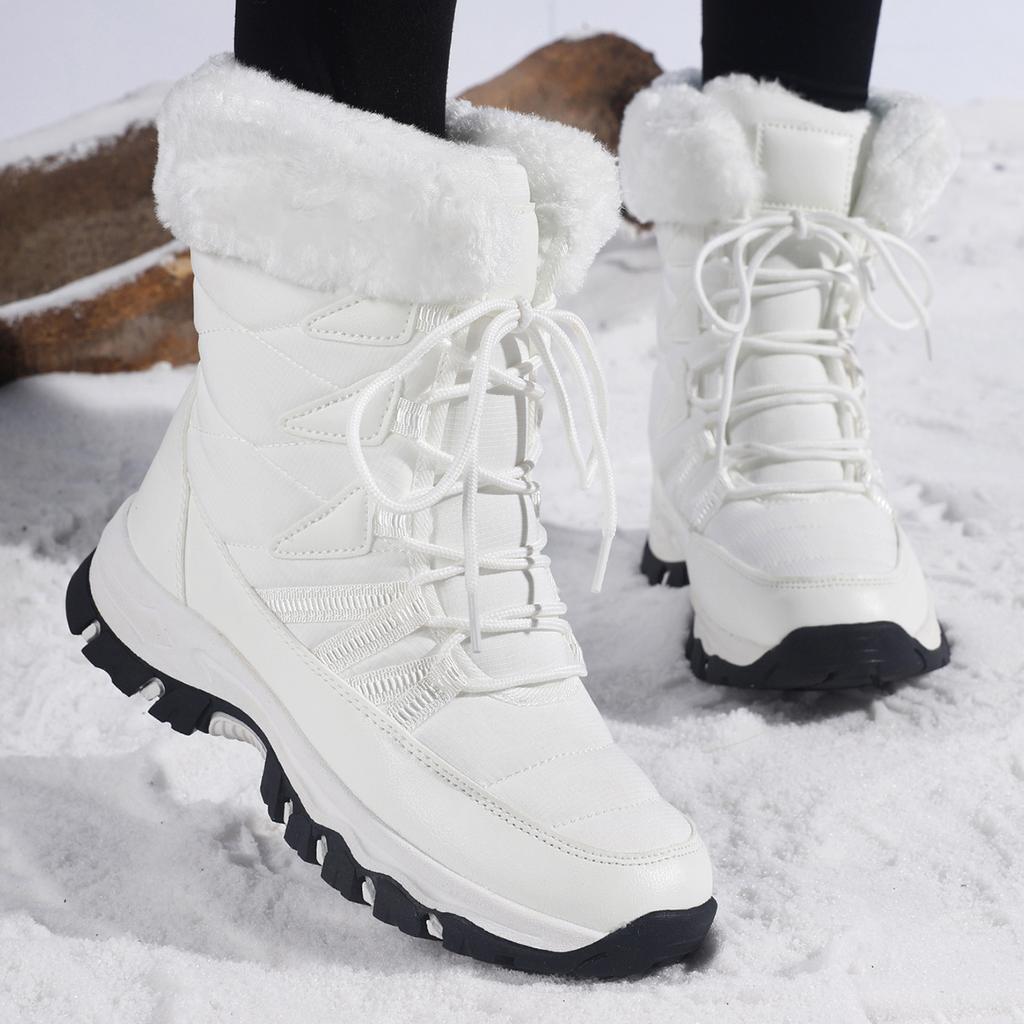 TUINANLE Warm Winter Plush Boots Women Snow Boots Comfortable and Casual Ladies Cotton Shoes