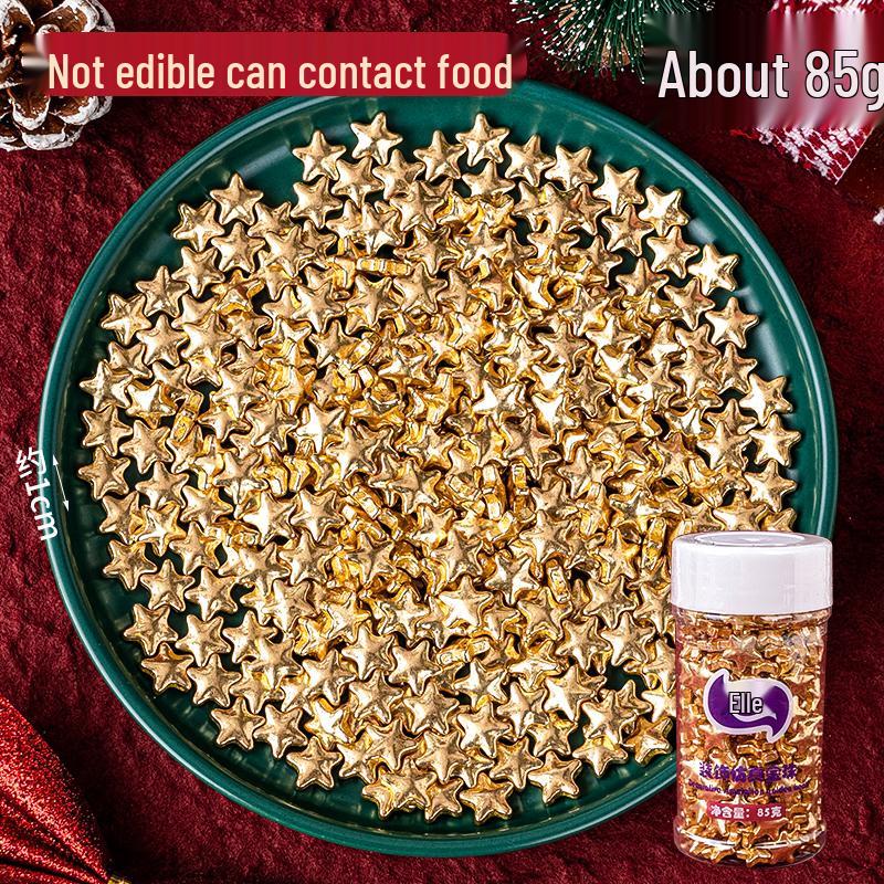 2025 Golden Star Sugar Pearls for Cake and Dessert Decoration