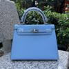 26 New Genuine Leather Women's Bag Palm Pattern Mini 22CM25 Silver Buckle Handbag Single Shoulder Diagonal Cross-border