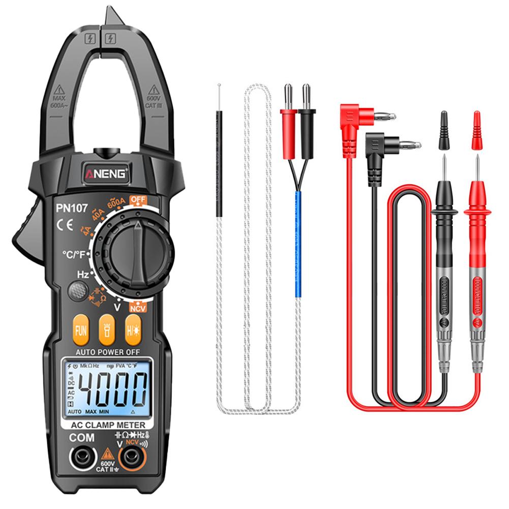 ANENG PN107 Digital Clamp Meter AC/DC Voltage Temperature Test Multitester True RMS 4000 Count Electrical Multimeter Tester Tool