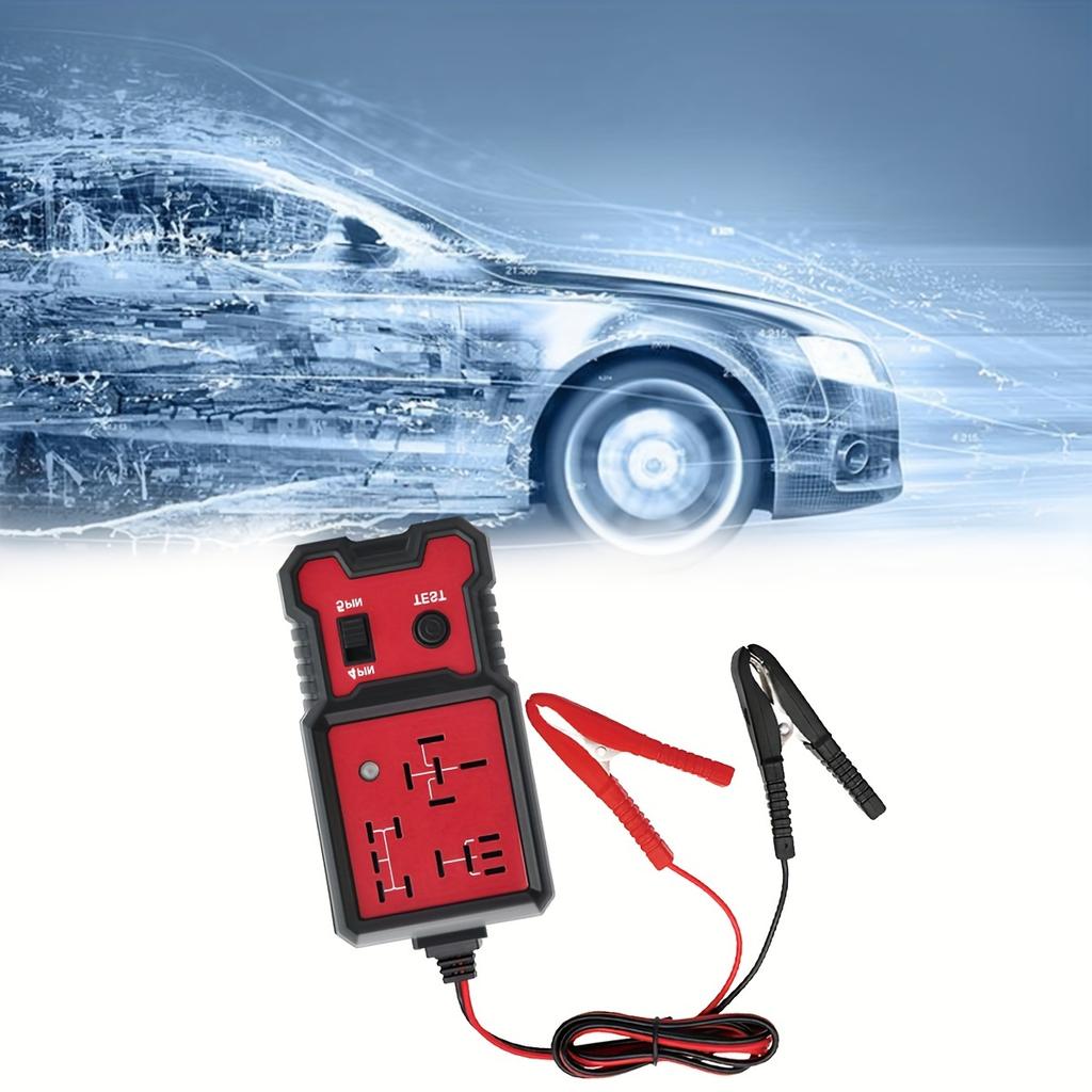 Auto-Relaistest für 12 V – langlebiges Autodiagnosetool mit Batterieklemmen, passend für 4-polige und 5-polige Relais