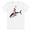 Y2k Summer Marine Fish Handpainted Salmon Sea Fish Fishing Beach Fishing Pure Cotton Printed Loose Shortsleeved Tshirt