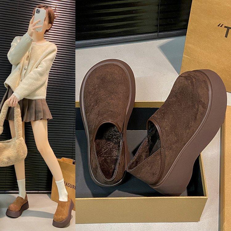 

[Youshilai] Retro heightening platform Boken single shoes women s 2025 new spring one-pedal loafers 40